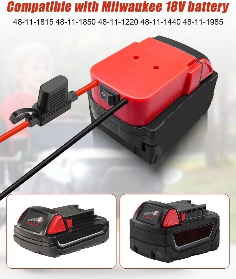 UTKFHT Power Wheel Adapter Kit Compatible with Milwaukee 18V Battery with Voltage Regulator Fuse and Wire Terminals, Battery Conversion Kit for DIY Radio Controlled Truck, Robotics and Car Toys - Image 2